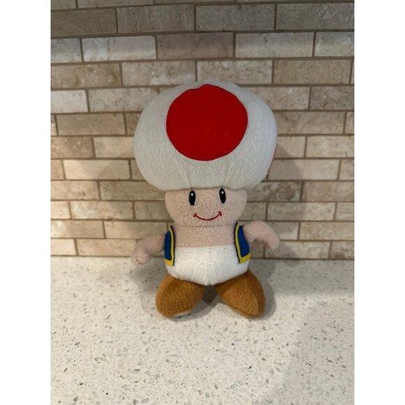 Super Mario Toad Plush Toy Stuffed Animal Nintendo Collectible 8 inch - Picture 1 of 3